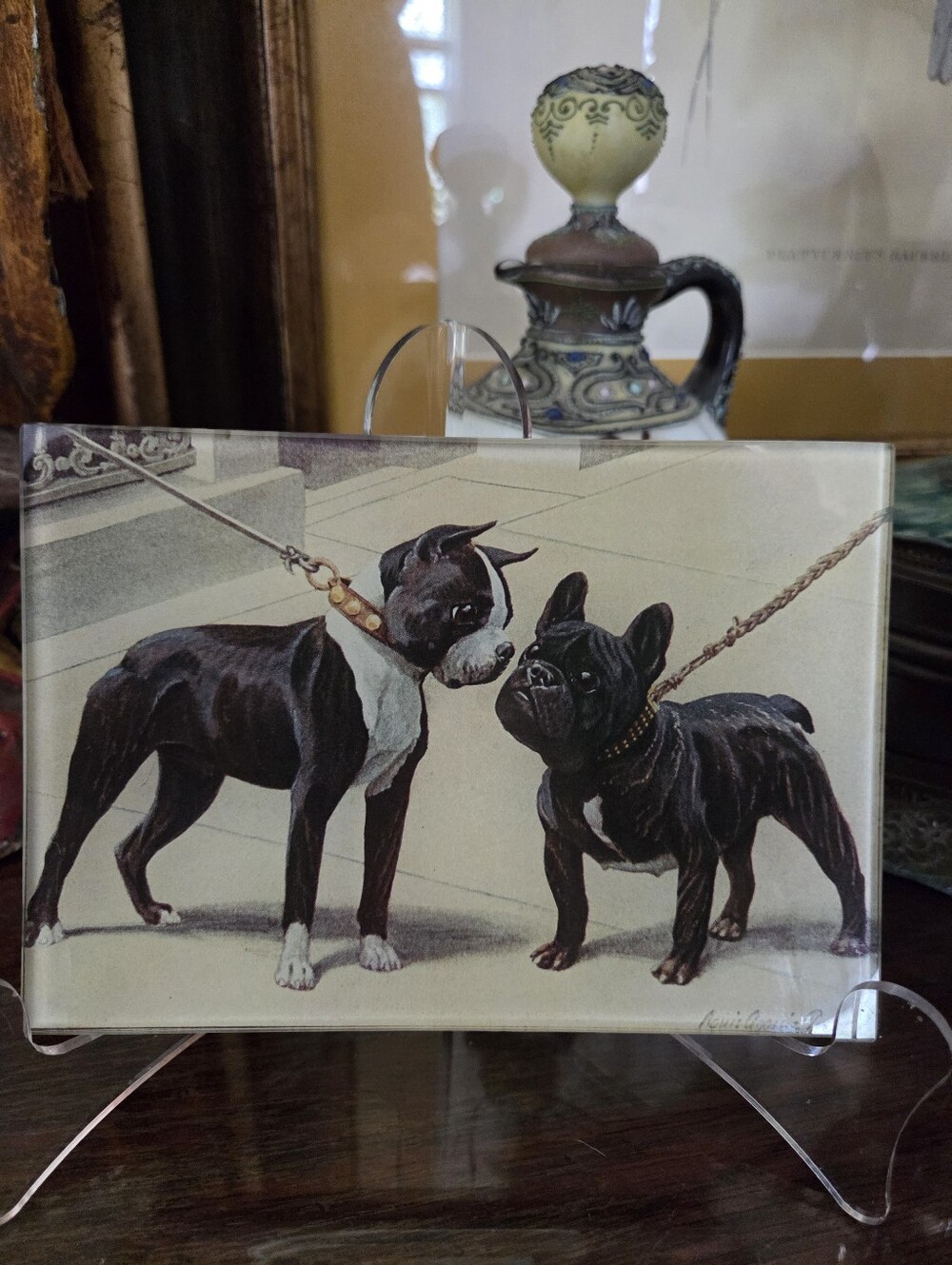 John Derian Boston Terrier & French Bulkdog Mini Plate